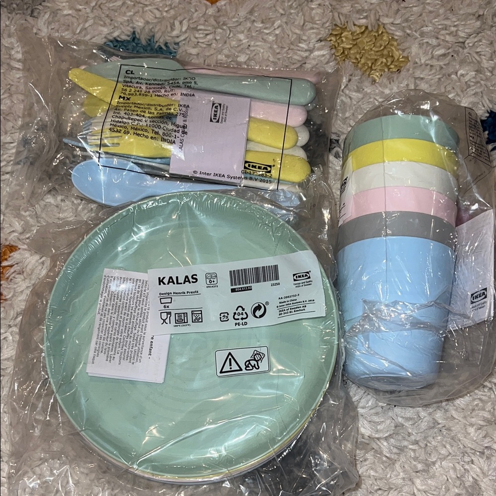 IKEA KALAS Colorful Pastels Tableware Set